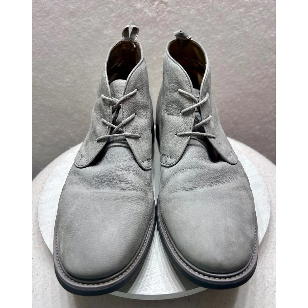 Aldo Mens Grey Leather Chukka Boots Lace Up Ankle Shoes Size 13 US 46 EUR